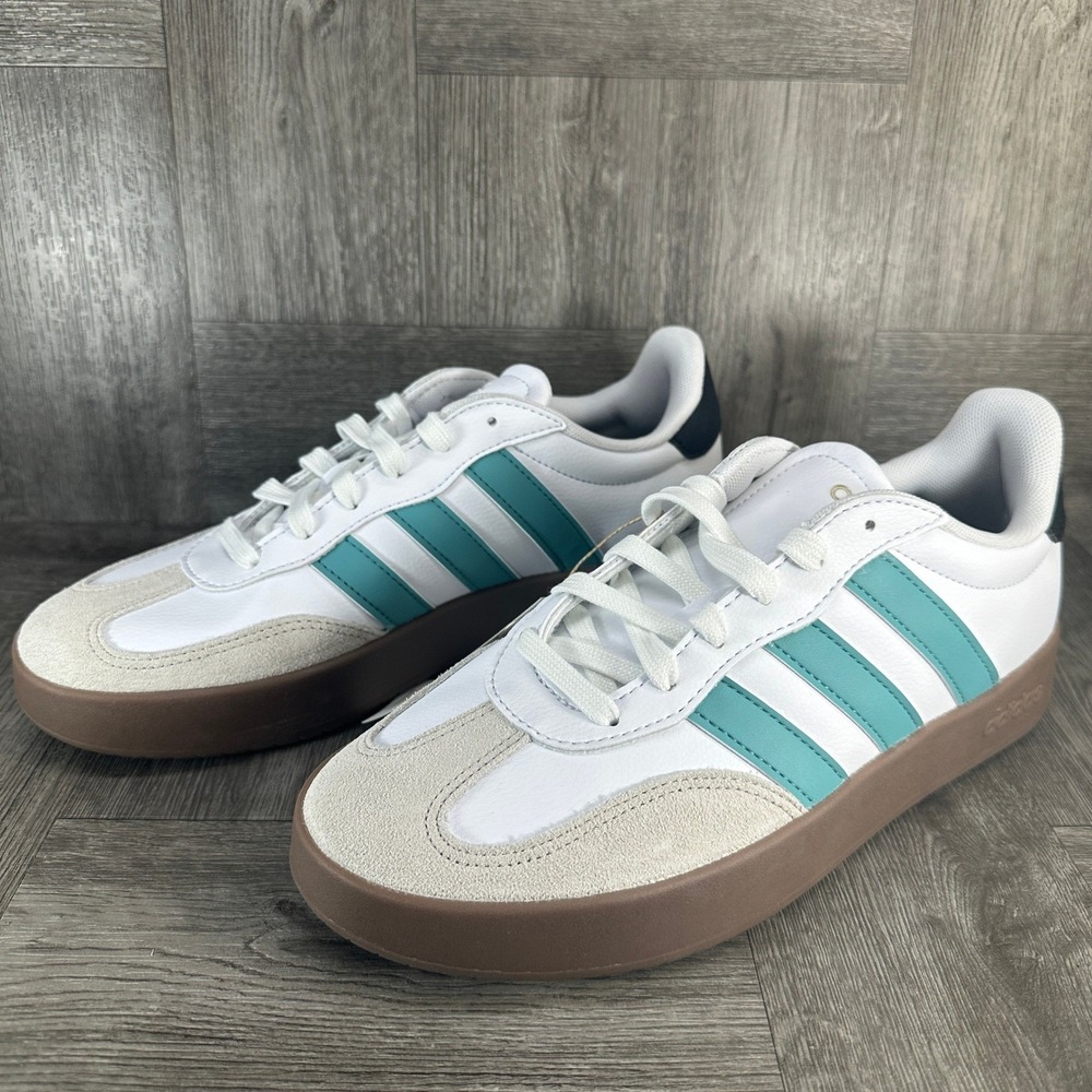 Adidas Barreda Sneakers Womens 10 White Teal Gum Sole Retro Sporty NEW JR1194 - Picture 6 of 8